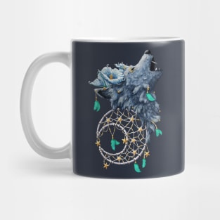 Dreamcatcher Moon Wolf Mug